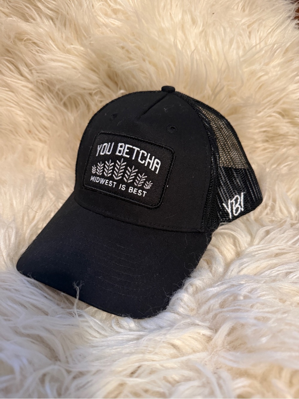 You Betcha Black Trucker Hat - Midwest Is Best